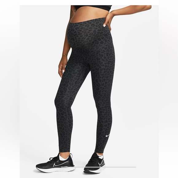 Nike women’s high waisted maternity leopard print leggings, Med, NEW - Picture 1 of 10